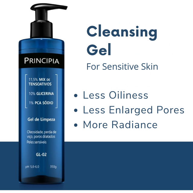Principia GL-02 Gentle Face Cleanser Gel for Sensitive Skin Hydration & Oil Balance, 12.35 oz (350 g) morning cleanse lifestyle scene – Buy now at MKPBR.COM – Worldwide Shipping