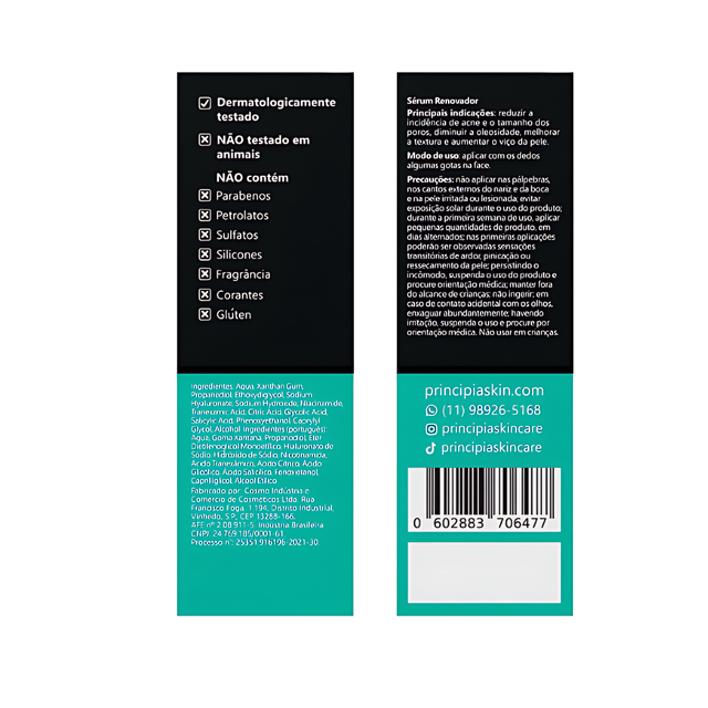 Principia Mix-01 Multi-Acid Serum for Oil Control & Blemish-Prone Skin, 1.01 fl oz (30 mL) label detail highlighting actives – Buy now at MKPBR.COM – Worldwide Shipping