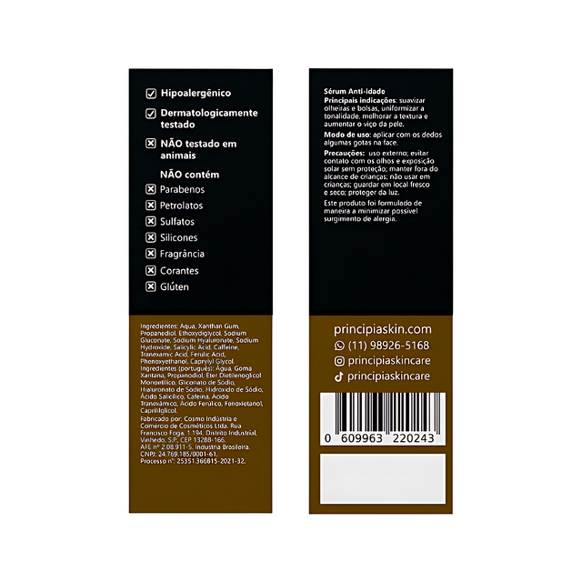 Principia Mix-02 Caffeine Serum 5% + Tranexamic Acid 3% + Ferulic Acid 0.5% for Dark Circle & Dark Spot Care, 1.01 fl oz (30 mL) label detail highlighting actives – Buy now at MKPBR.COM – Worldwide Shipping