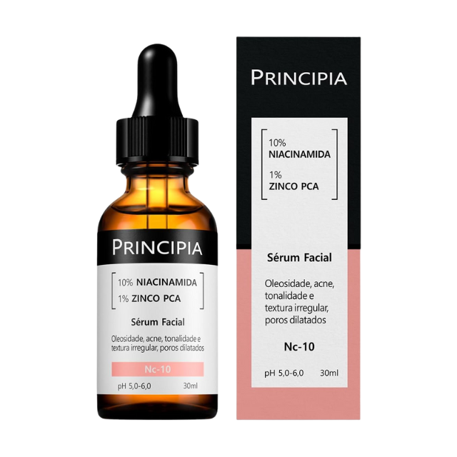 Principia NC-10 Niacinamide Serum 10% + Zinc PCA 1% for Oil Control & Dark Spot Care, 1.01 fl oz (30 mL) front bottle view – Buy now at MKPBR.COM – Worldwide Shipping