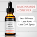 Principia NC-10 Niacinamide Serum 10% + Zinc PCA 1% for Oil Control & Dark Spot Care, 1.01 fl oz (30 mL) skincare flat lay – Buy now at MKPBR.COM – Worldwide Shipping