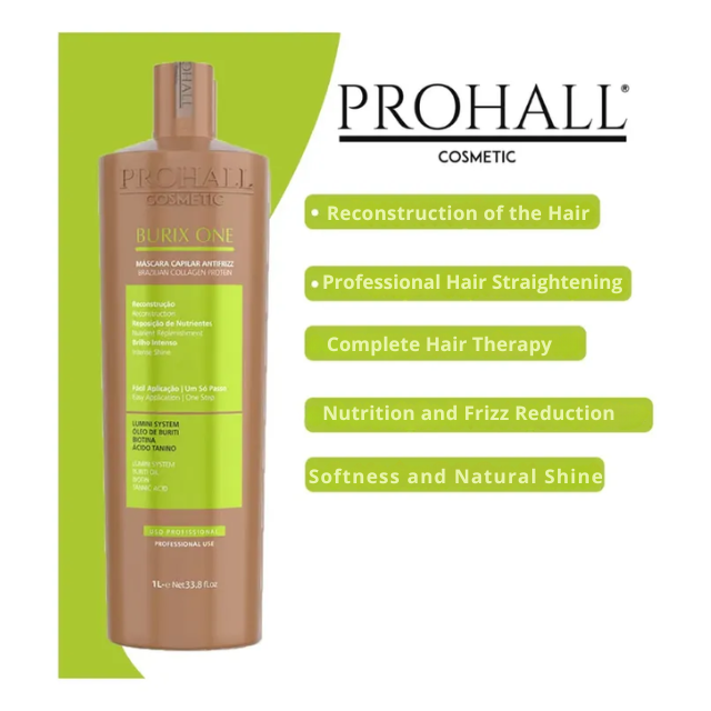 Prohall Burix One Buriti Oil Hair Hydration Treatment – Buy now at MKPBR.COM – Worldwide Shipping