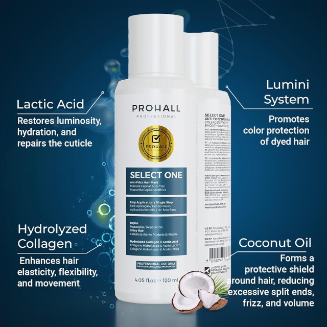 Prohall Select One Hair Alignment Smoothing Treatment with Coconut Oil – Buy now at MKPBR.COM – Worldwide Shipping