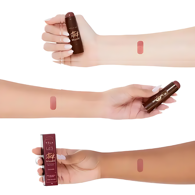  Red Mocha Blush for All Skin Tones, Vizzela + La's – Long-Lasting & Vegan – 0.25 oz (7g) – Buy now at MKPBR.COM – Worldwide Shipping