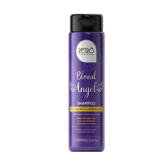 Blond Angel Toning Shampoo 300 ml bottle included in the Retrô Cosméticos Blond Angel Toning Kit – Buy now at MKPBR.COM – Worldwide Shipping