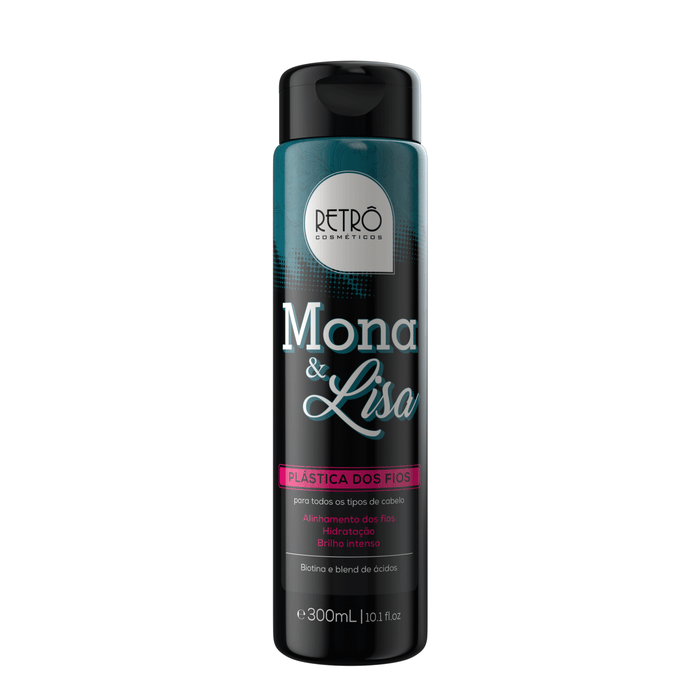 Retrô Cosméticos Mona & Lisa Progressive Smoothing Treatment 300 ml front of teal bottle – Buy now at MKPBR.COM – Worldwide Shipping