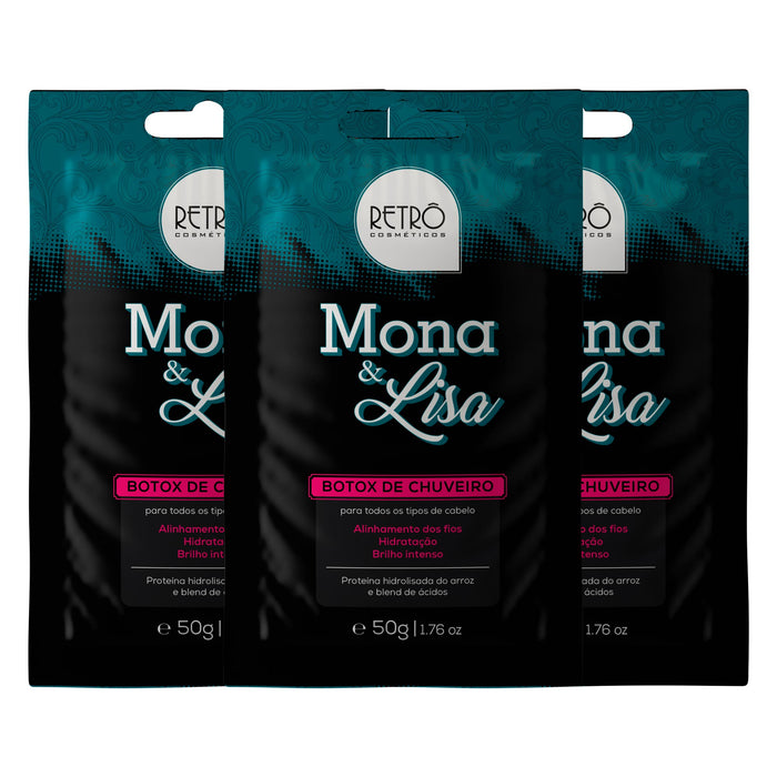 Retrô Cosméticos Mona & Lisa Shower Botox 3-pack of three 50 g sachets – Buy now at MKPBR.COM – Worldwide Shipping