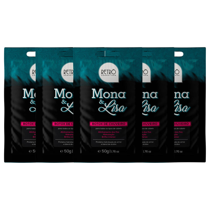 Retrô Cosméticos Mona & Lisa Shower Botox 5-pack of five 50 g sachets – Buy now at MKPBR.COM – Worldwide Shipping