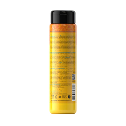 Retrô Cosméticos Poder dos Cachos Curl Defining Leave-In Cream 300 ml bottle label with ingredient list and directions – Buy now at MKPBR.COM – Worldwide Shipping