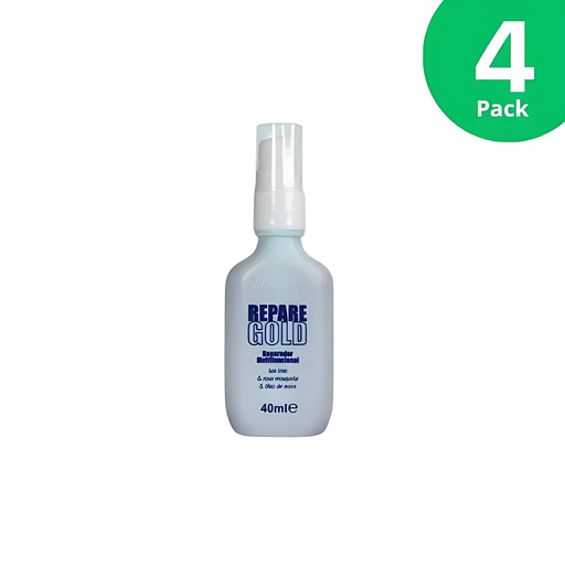 Set of 4 Gold Spell Co. Repare Gold multifunctional hair repair serum bottles 40ml each with rosehip and myrrh oils - Buy now at MKPBR.COM - Worldwide Shipping