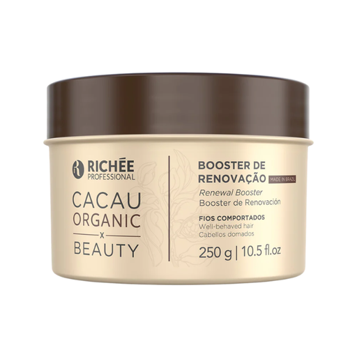 Richée Cacau Organic X Hair Renewal Booster 250 g texture and packaging – Buy now at MKPBR.COM – Worldwide Shipping
