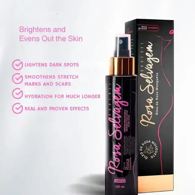Rosa Selvagem Body Oil for Dark Spot Correction – Even out your skin tone. Buy now at MKPBR.COM – Worldwide Shipping.