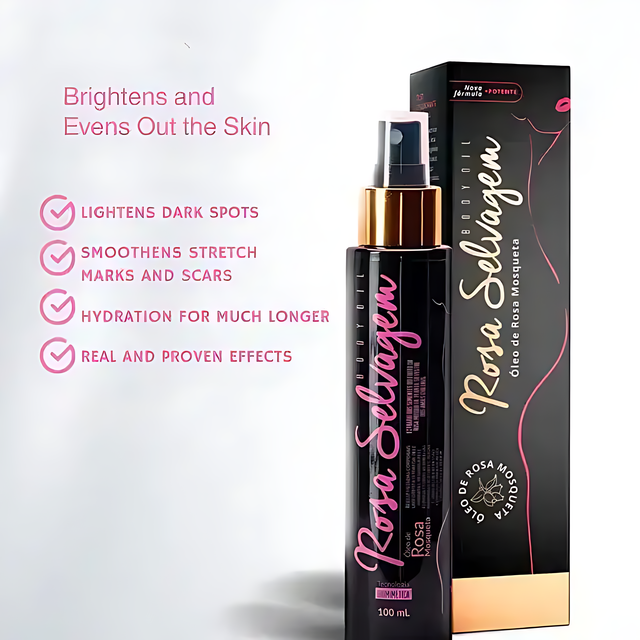 Rosa Selvagem Body Oil for Dark Spot Correction – Even out your skin tone. Buy now at MKPBR.COM – Worldwide Shipping.