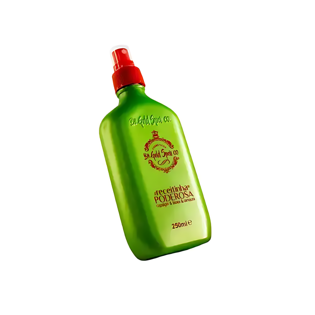 Gold Spell Receitinha Poderosa hair tonic 250ml bottle isolated on white background - Buy now at MKPBR.COM - Worldwide Shipping