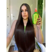 Model with extra long straight hair holding Gold Spell Receitinha Poderosa hair tonic 250ml indoors - Buy now at MKPBR.COM - Worldwide Shipping