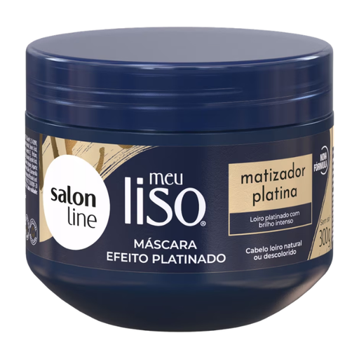 Salon Line Meu Liso Platinum Toning Mask 300 g front view – Buy now at MKPBR.COM – Worldwide Shipping
