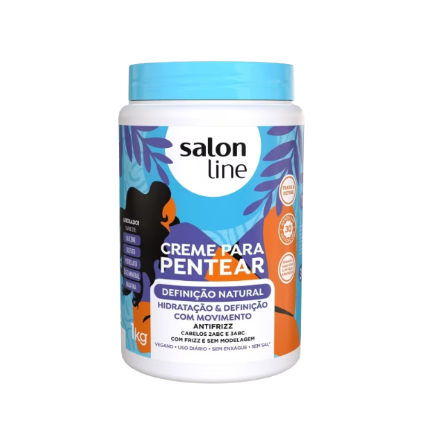 Salon Line Natural Definition Creme de Pentear 35.27 oz front view – Buy now at MKPBR.COM – Worldwide Shipping