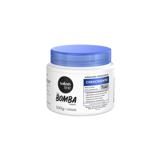 Salon Line SOS Bomba Original Hydration Mask – Growth, Softness & Repair 17.64 oz (500 g) or 35.27 oz (1 kg) intense fiber restoration – Buy now at MKPBR.COM – Worldwide Shipping