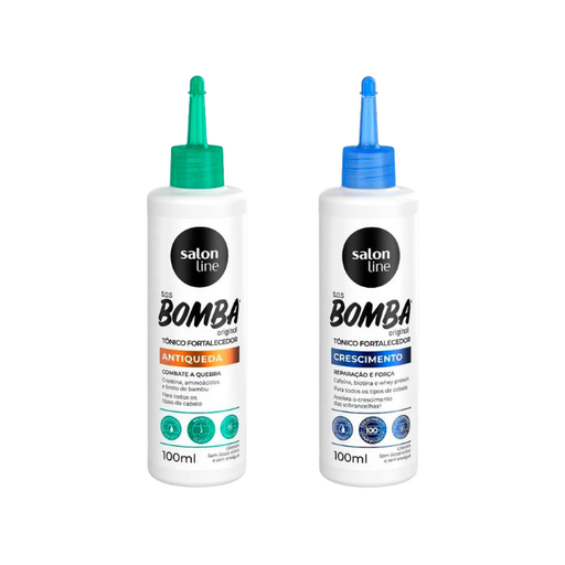 Salon Line SOS Bomba Original Kit – Accelerated Growth + Anti-Fall Tonics 2 x 3.38 oz (100 ml) duo for hair strength – Buy now at MKPBR.COM – Worldwide Shipping