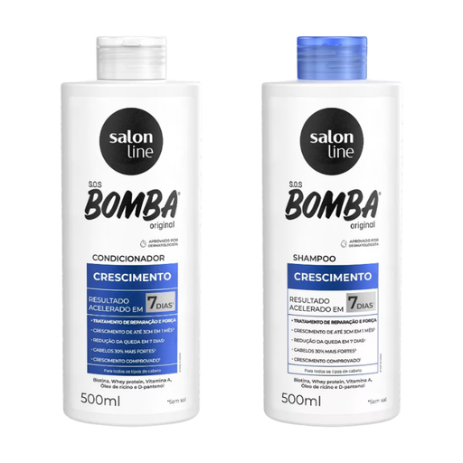  Salon Line SOS Bomba Original Shampoo & Conditioner Kit – Growth & Strength 2 x 16.9 oz (500 ml) dermatologically tested duo – Buy now at MKPBR.COM – Worldwide Shipping