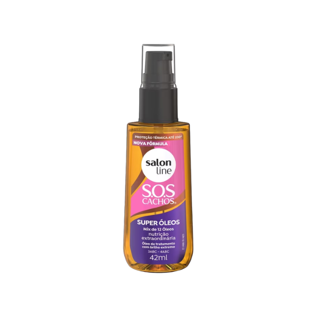 Salon Line S.O.S Cachos Super Oils Treatment Oil 42ml front view – Buy now at MKPBR.COM – Worldwide Shipping

