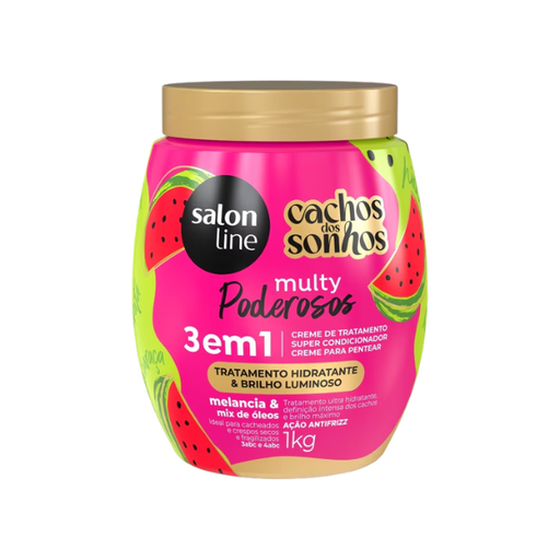 Salon Line #todecacho Cachos dos Sonhos 3-in-1 Watermelon Treatment – Ultra Hydration & Curl Definition 35.27 oz (1 kg) professional jar – Buy now at MKPBR.COM – Worldwide Shipping