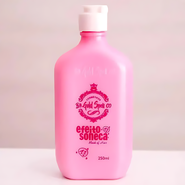 Gold Spell Efeito Soneca pink bottle hair mask 250ml for deep repair and frizz control – Buy now at mkpbr.com – Worldwide Shipping