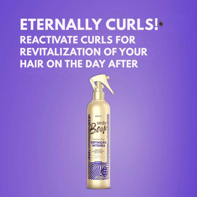 Seda Boom Definição Intensa Day After Moisturizing Emulsion, Curl Reactivation & Hydration Spray, 11.83 fl oz (350 ml) – With Aloe Vera and Coconut Milk for refreshed, soft curls – Buy now at MKPBR.COM – Worldwide Shipping