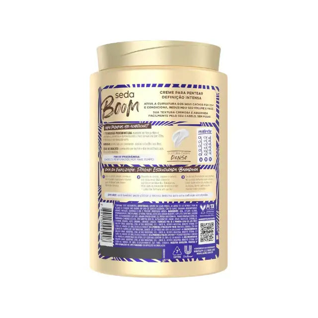 Seda Boom Definição Intensa Curl Definition Cream 1kg Back Label. Buy now at MKPBR.COM – Worldwide Shipping.