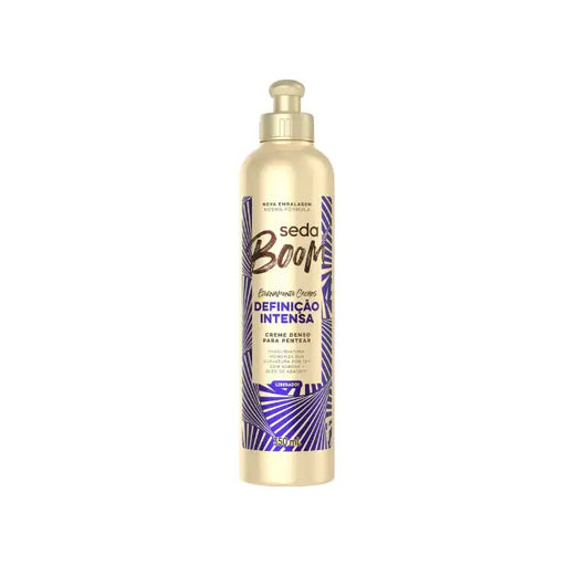 Seda Boom Definição Intensa Curl Definition Cream 350ml – Achieve ultra-defined curls with strong hold and reduced volume – Buy now at MKPBR.COM – Worldwide Shipping.
