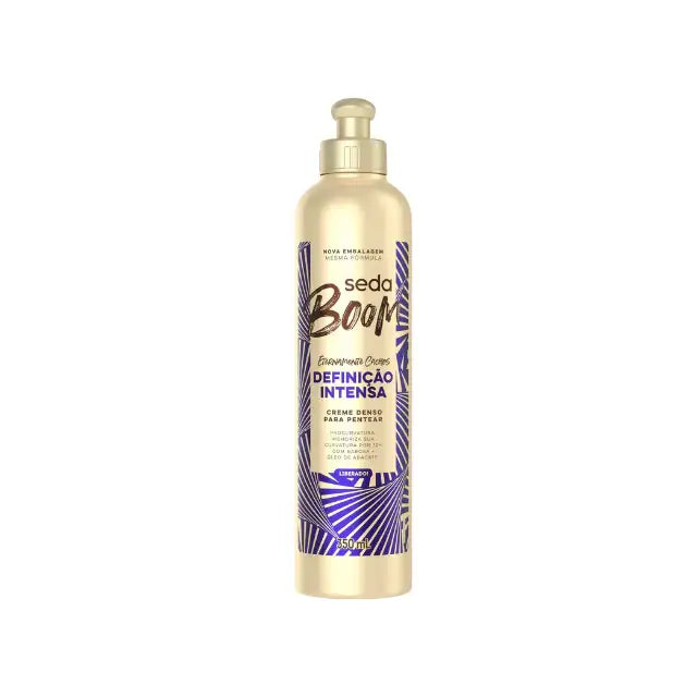 Seda Boom Definição Intensa Curl Definition Cream 350ml – Achieve ultra-defined curls with strong hold and reduced volume – Buy now at MKPBR.COM – Worldwide Shipping.