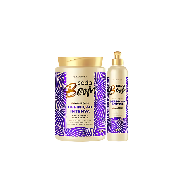 Seda Boom Definição Intensa Curl Definition Cream Size Options– Authentic Brazilian curl care for beautifully sculpted, natural hair – Buy now at MKPBR.COM – Worldwide Shipping.
