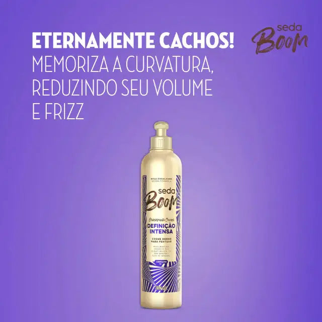 Seda Boom Definição Intensa Curl Definition Cream– Achieve lasting frizz reduction and smooth, manageable curls – Buy now at MKPBR.COM – Worldwide Shipping.