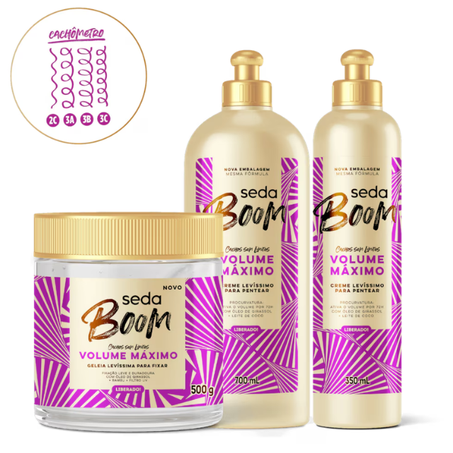 Seda Boom Volume Máximo. Inspired by the Brazilian culture of bold, voluminous curls – Buy now at MKPBR.COM – Worldwide Shipping