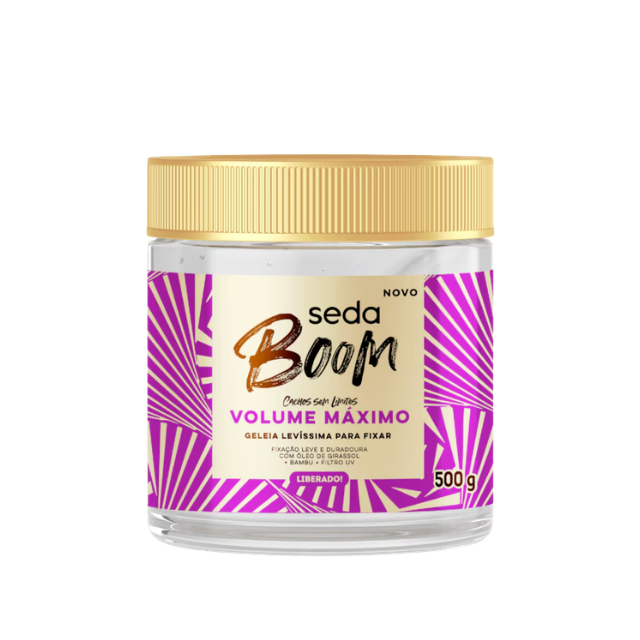 Seda Boom Volume Máximo Ultra-Lightweight Styling Gelée, Long-Lasting Volume & UV Protection, 17.64 oz (500 g) – Buy now at MKPBR.COM – Worldwide Shipping
