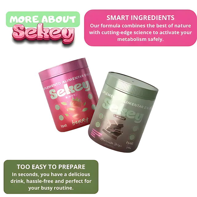 Sekey Day & Night 24H Metabolism Support Kit - Strawberry & Chocolate - Fat Burning Wellness - Buy now at MKPBR.COM - Worldwide Shipping