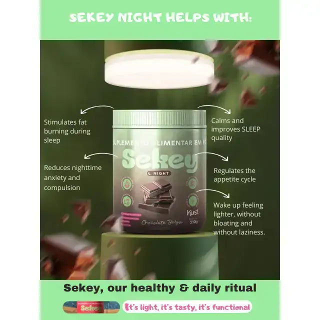 Sekey Night Sleep & Metabolism Powdered Supplement - Chocolate - Restful Sleep Aid & Metabolism - Buy now at MKPBR.COM - Worldwide Shipping