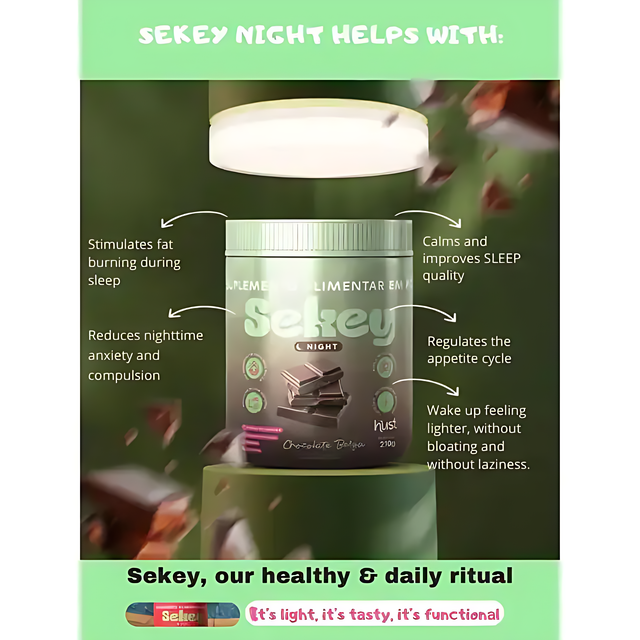Sekey Night Sleep & Metabolism Powdered Supplement - Chocolate - Restful Sleep Aid Powder - Buy now at MKPBR.COM - Worldwide Shipping