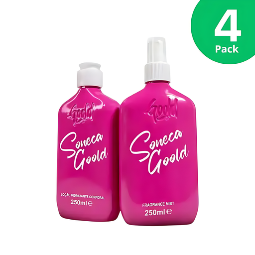 Gold Spell Co Soneca Gold moisturizing body lotion and fragrance mist hydrating kit bundle 4 pack – sweet scent duo - Buy now at MKPBR.COM - Worldwide Shipping