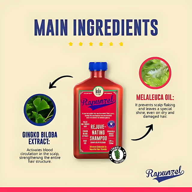 Rapunzel Rejuvenating Shampoo with vegan and cruelty-free seal mkpbr.com