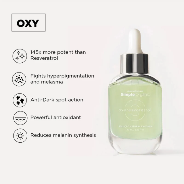 Simple Organic OXYresveratrol Serum 30 ml Melasma Brightening – Buy now at MKPBR.COM – Worldwide Shipping