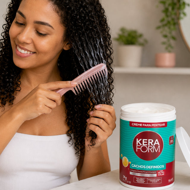 Skafe Keraform Defined Curls 35.27 oz formula with D-Panthenol and glycerin for deep moisture on curly hair Buy now at MKPBR.COM – Worldwide Shipping