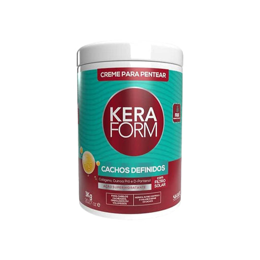 Skafe Keraform Defined Curls Leave-In Cream 35.27 oz – Front view of large-format jar with Brazilian branding for curly hair Buy now at MKPBR.COM – Worldwide Shipping