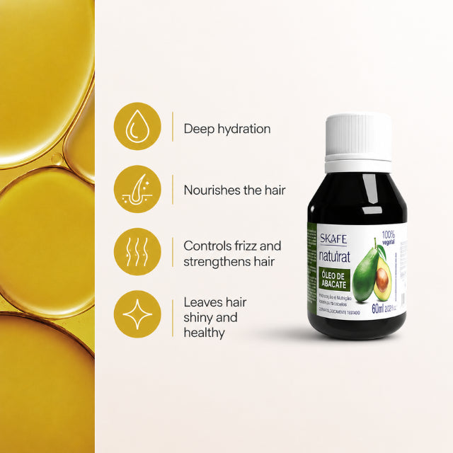 Skafe Natutrat S.O.S. Avocado Oil 60ml with Vitamins A B D and E for deep moisturizing and hair repair Buy now at MKPBR.COM – Worldwide Shipping