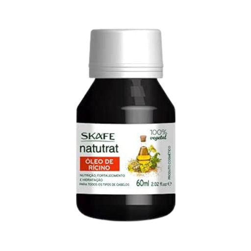 Skafe Natutrat S.O.S. Castor Oil Hair Treatment 2.02 fl oz – Front view of dropper bottle with Brazilian branding for hair growth and strengthening Buy now at MKPBR.COM – Worldwide Shipping