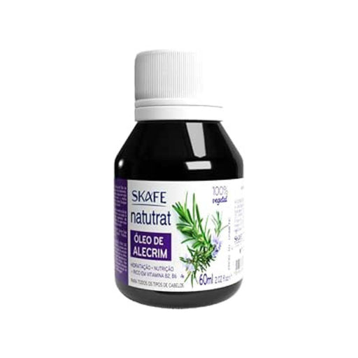 Skafe Natutrat S.O.S. Rosemary Hair Oil 2.02 fl oz – Front view of dropper bottle with Brazilian branding for hair growth and strengthening Buy now at MKPBR.COM – Worldwide Shipping