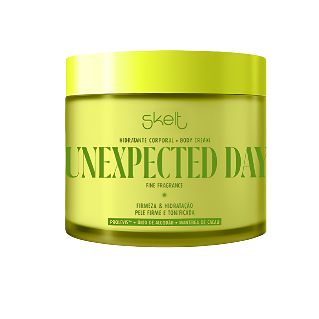 Skelt Unexpected Day Body Cream – Firming & Toning Moisturizer with Prolevis™ & Cocoa Butter – 7.05 oz (200 g) hero packaging – Buy now at MKPBR.COM – Worldwide Shipping
