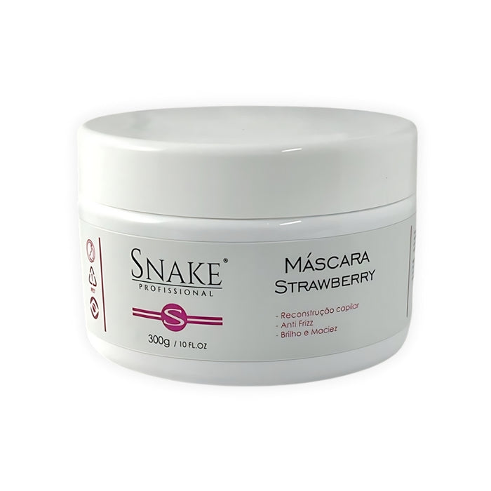 Snake Profissional Strawberry Hair Mask 300g jar front – Buy now at MKPBR.COM – Worldwide Shipping