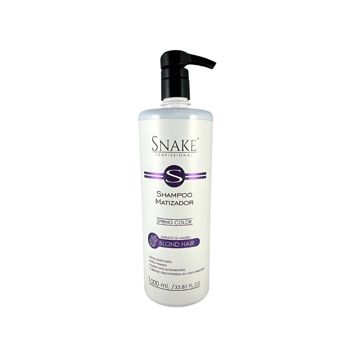 Snake Profissional Toning Shampoo Platinum Blonde 1000ml bottle – Buy now at MKPBR.COM – Worldwide Shipping