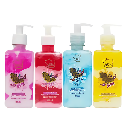 Soul Cosméticos Ba Ba Soul Sexy Brazilian Moisturizing Gel Assorted Pack, for comprehensive body & intimate care, all scents – Buy Now at MKPBR.com - Worldwide Shipping